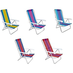 Cadeira P/PISCINA/PRAIA Aluminio 8 Posicoes (S)