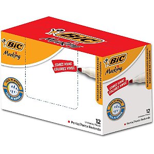 Pincel Quadro Branco Marking Recarregavel Vermelho CX.C/12