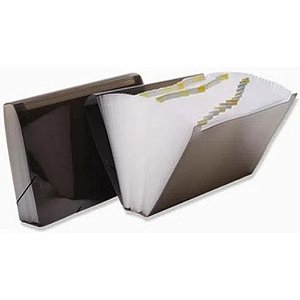 Pasta Sanfonada Plastica Oficio 31 Divisoes Fume