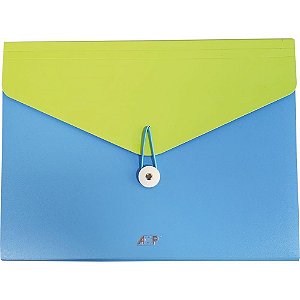 Pasta Sanfonada Plastica A4 CANDY 12DIVISOES AZUL/VERDE