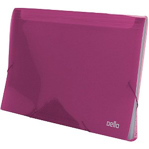 Pasta Sanfonada Plastica A4 12 Divisoes PINK Line