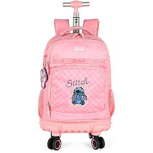 Mochila com Rodinha STITCH Rosa G 360º