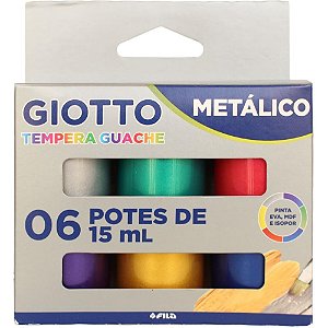 Tinta Guache 015ML Giotto 6 Cores Metalicas
