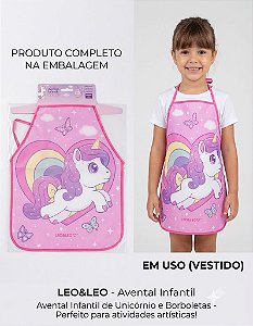Avental Escolar Decorado Unicornio Regulavel Infantil