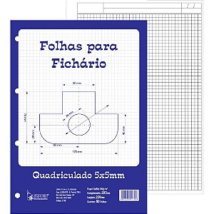 Bloco para Fichario Universit. Quadriculado Branco 5X5MM 50F. PCT.C/05