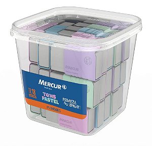 Borracha Branca TR C/CAPA Plastica TONS Pastel POTE-24