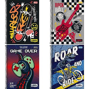 Caderno 01X1 Capa Dura Like+ 96 Folhas Masculino PCT.C/04