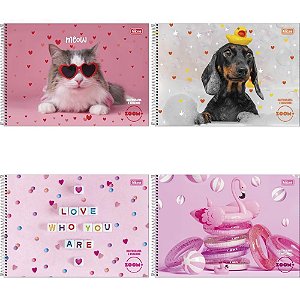 Caderno Desenho UNIV Capa Dura Zoom+ 96FLS Feminino Espiral PCT.C/04