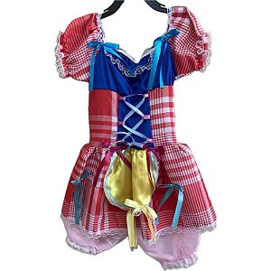 Fantasia Festa Junina Vestido Fashion Fitas G (S)