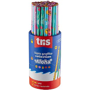 Lapis Preto Redondo Decorado TRIS Collection Aloha 4MOD. POTE-48