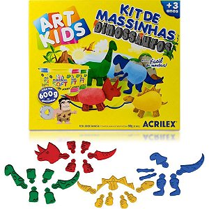 Massa para Modelar Criativa ART KIDS Dinossauro Familia