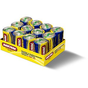 Pilha Zinco Grande D com 12 Pilhas Bandeja