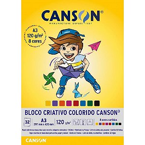 Bloco para Educacao Artistica 8 Cores A3 120G. 32FLS