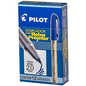 Caneta Retroprojetor 2.0MM Marcador Azul CX.C/12