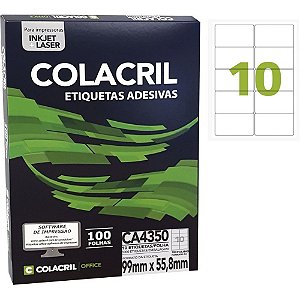 Etiqueta A4 55,8X99MM 100 Folhas PCT.C/1000