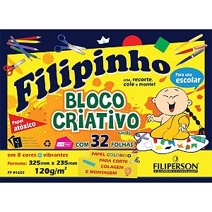 Bloco para Educacao Artistica Filipinho 8COR.325X235 120G 32 Bloco