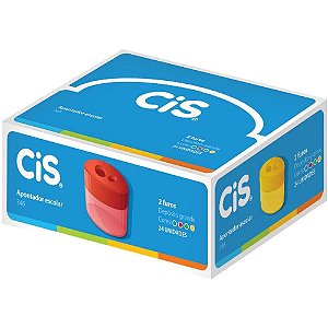 Apontador com Deposito 2 Furos CIS-346 Plastico Cores SORT. CX.C/12