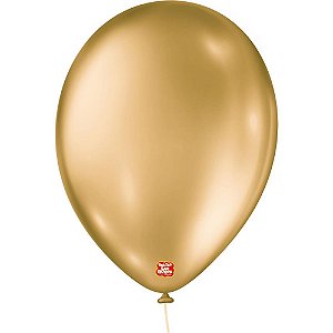 Balao 9 Liso Metalizado Dourado PCT.C/25