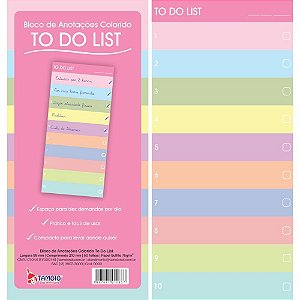 Bloco de Anotacoes 99X210MM 50F LIST Colorido PCT.C/10
