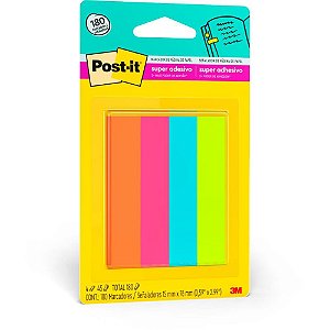 Bloco Marcador Pagina Adesivo FLAGS 4 Cores Papel 180F.