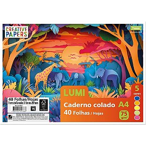 Bloco para Educacao Artistica Creative Papers Lumi 75G. 40F. Pacote