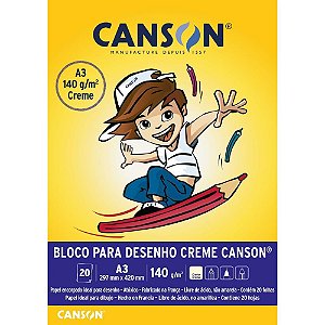 Bloco para Educacao Artistica Creme Infantil 20F A3 140G Pacote