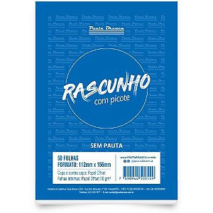 Bloco para Rascunho C/PICOTE S/PAUTA 112X156MM 50F PCT.C/10