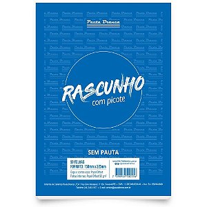 Bloco para Rascunho C/PICOTE S/PAUTA 158X225MM 50F PCT.C/10