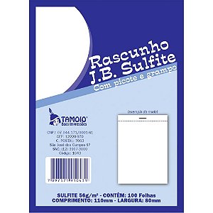 Bloco para Rascunho Sulfite 80X110MM C/100 FLS. PCT.C/10
