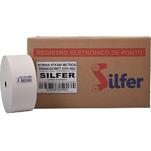 Bobina Termica Relogio Ponto 57MMX300M Branca 48G. CX.C/06