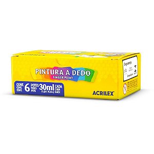 Tinta Pintura a Dedo 06 Cores 30ML. PCT.C/12