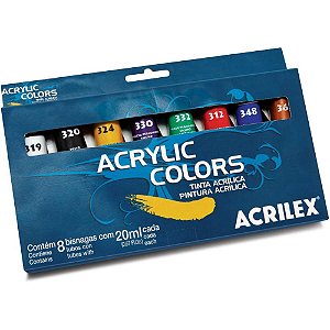 Tinta Acrilica ACRYLIC Colors 20ML 8 Cores Estojo