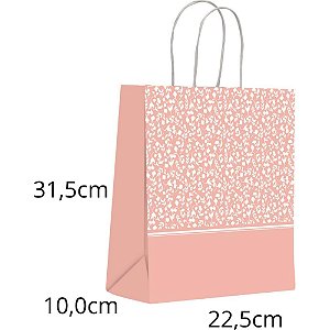 Sacola para Presente Decorada Nude Rosas M 22X31X10CM PCT.C/10