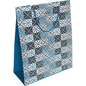 Sacola para Presente Decorada MASCULINA/NEUTRA G 40X29X12CM PCT.C/10