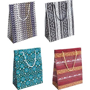 Sacola para Presente Decorada Arabesco M 27X21X10 (S) PCT.C/10