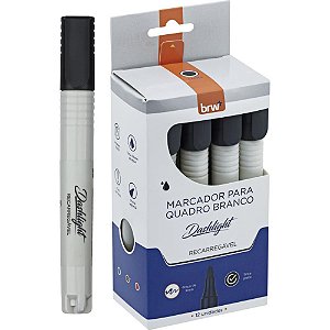 Pincel Quadro Branco Dashligth Recarregavel Preto CX.C/12