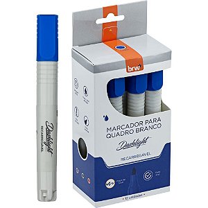Pincel Quadro Branco Dashligth Recarregavel Azul CX.C/12