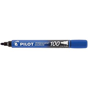 Pincel Marcador Permanente SCA 100 Ponta Redonda Azul CX.C/12