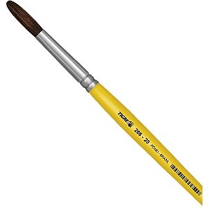 Pincel Escolar Redondo 266 N.20 Amarelo Duzia