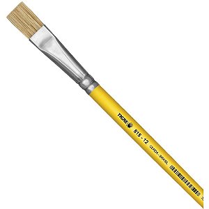 Pincel Artesanal Chato 815 N.12 Amarelo Duzia