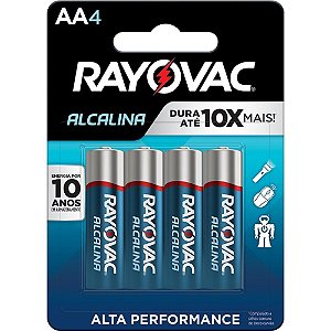 Pilha Alcalina Pequena AA 18 Blisters X 4 UN. Caixa