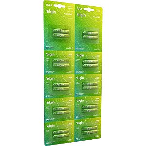 Pilha Alcalina Palito AAA 10BLISTERSX2UNIDS Cartela