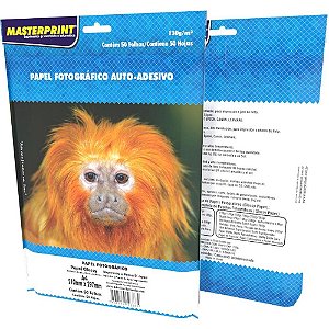 Papel Fotografico INKJET A4 GLOSSY Adesivo 130G PCT.C/50