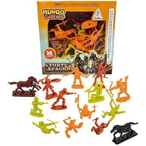 Miniatura Colecionavel Forte Apache Indios 24PC 2CAV