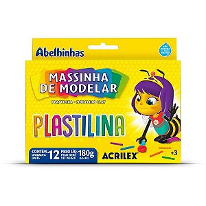Massa para Modelar Plastilina C/12 Cores 180G PCT.C/12