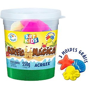 Massa Areia Areia Magica Verde 550G C/MOLD Pote