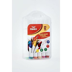 Marcador Artistico Acrilico Triangular 12 Cores Estojo