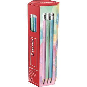 Lapis Preto Sextavado Stabilo Swano C/BORRACHA SORT. POTE-72