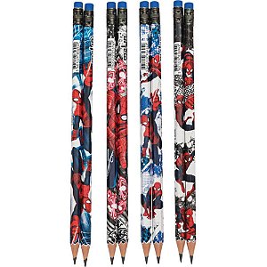 Lapis Preto Sextavado Decorado SPIDER-MAN HB Nº2 C/BORRACHA POTE-48