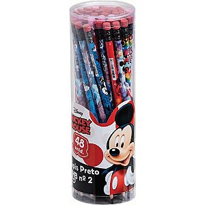 Lapis Preto Sextavado Decorado Mickey HB Nº2 C/BORRACHA POTE-48